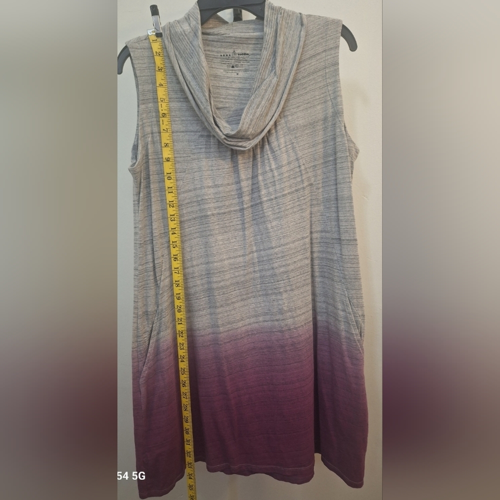 Neon Buddha Gray Striped Cowl Neck Dress Top Size Medium
